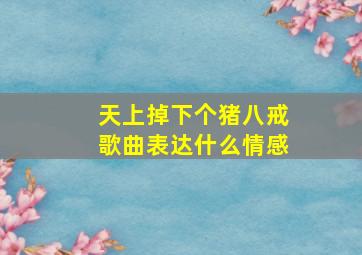 天上掉下个猪八戒歌曲表达什么情感