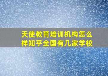 天使教育培训机构怎么样知乎全国有几家学校