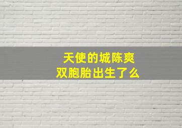 天使的城陈爽双胞胎出生了么