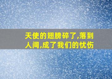 天使的翅膀碎了,落到人间,成了我们的忧伤