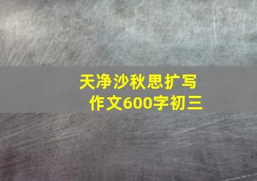 天净沙秋思扩写作文600字初三