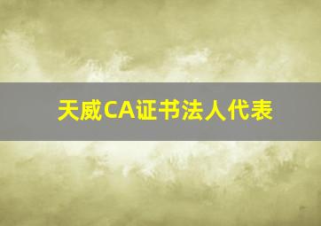 天威CA证书法人代表