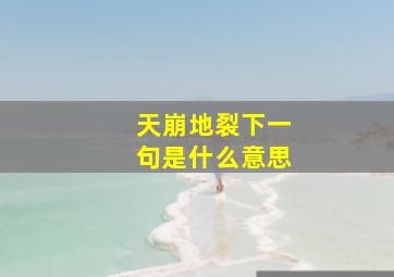 天崩地裂下一句是什么意思