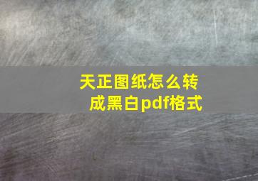 天正图纸怎么转成黑白pdf格式