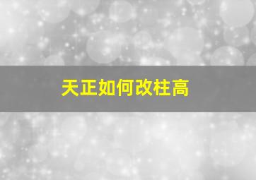 天正如何改柱高