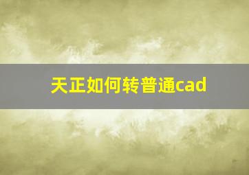 天正如何转普通cad