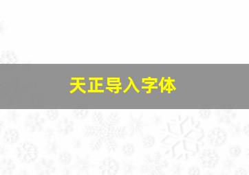 天正导入字体