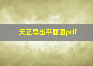 天正导出平面图pdf