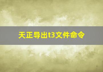 天正导出t3文件命令