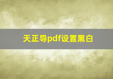 天正导pdf设置黑白