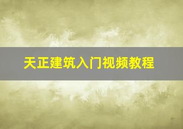 天正建筑入门视频教程