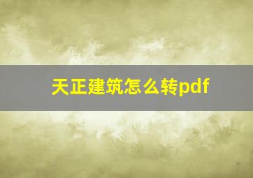 天正建筑怎么转pdf