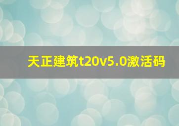 天正建筑t20v5.0激活码