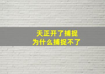 天正开了捕捉为什么捕捉不了