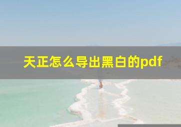 天正怎么导出黑白的pdf