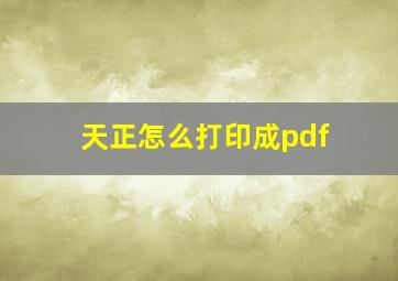 天正怎么打印成pdf