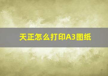 天正怎么打印A3图纸