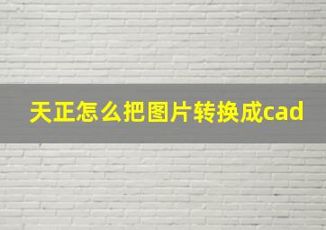 天正怎么把图片转换成cad