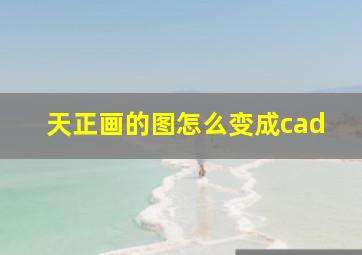 天正画的图怎么变成cad