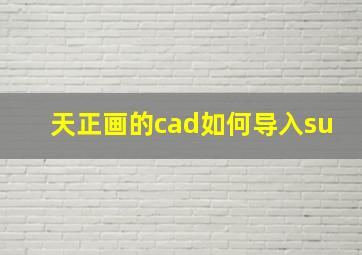 天正画的cad如何导入su