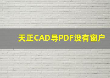 天正CAD导PDF没有窗户