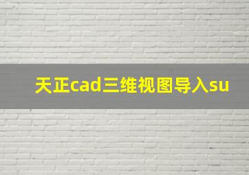 天正cad三维视图导入su