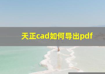 天正cad如何导出pdf