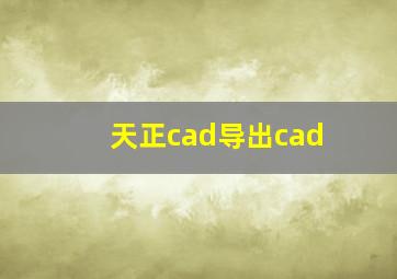 天正cad导出cad