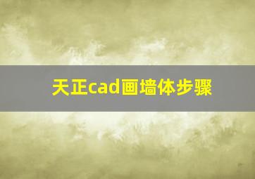 天正cad画墙体步骤