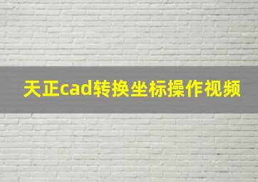 天正cad转换坐标操作视频