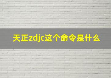 天正zdjc这个命令是什么