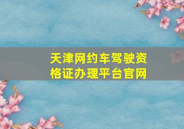 天津网约车驾驶资格证办理平台官网