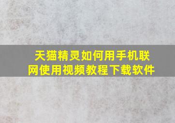 天猫精灵如何用手机联网使用视频教程下载软件