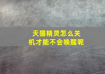 天猫精灵怎么关机才能不会唤醒呢