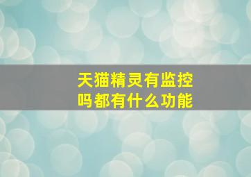 天猫精灵有监控吗都有什么功能