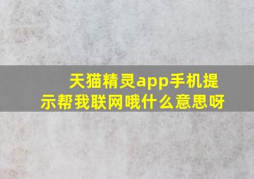 天猫精灵app手机提示帮我联网哦什么意思呀