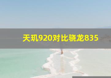 天玑920对比骁龙835