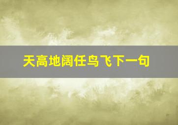 天高地阔任鸟飞下一句