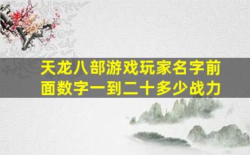 天龙八部游戏玩家名字前面数字一到二十多少战力