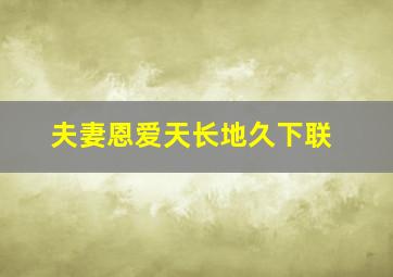 夫妻恩爱天长地久下联