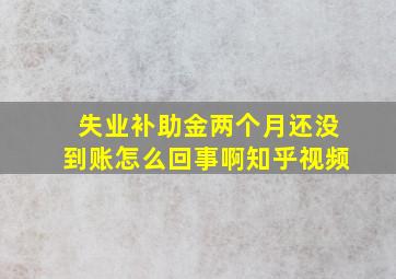 失业补助金两个月还没到账怎么回事啊知乎视频