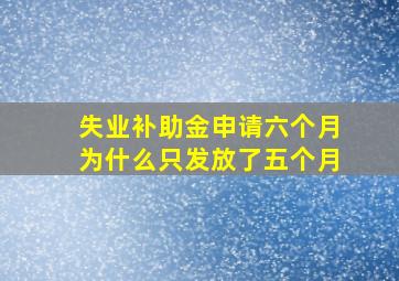 失业补助金申请六个月为什么只发放了五个月