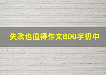 失败也值得作文800字初中