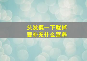 头发摸一下就掉要补充什么营养