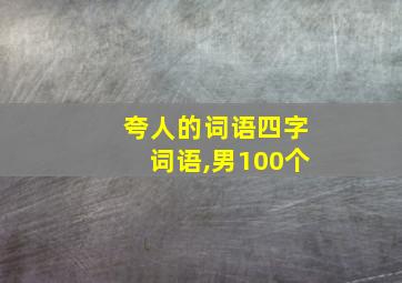 夸人的词语四字词语,男100个