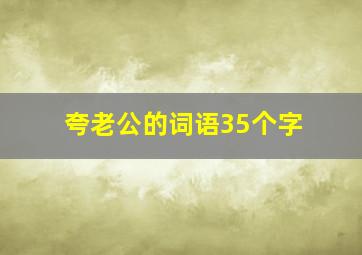 夸老公的词语35个字