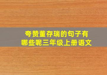 夸赞董存瑞的句子有哪些呢三年级上册语文