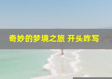 奇妙的梦境之旅 开头咋写