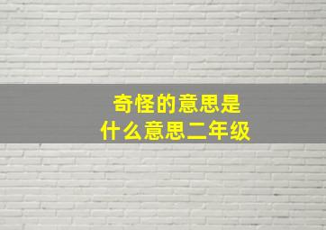 奇怪的意思是什么意思二年级