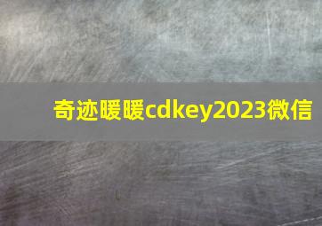 奇迹暖暖cdkey2023微信